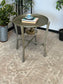 Vintage Style Silver Tone Metal End Table
