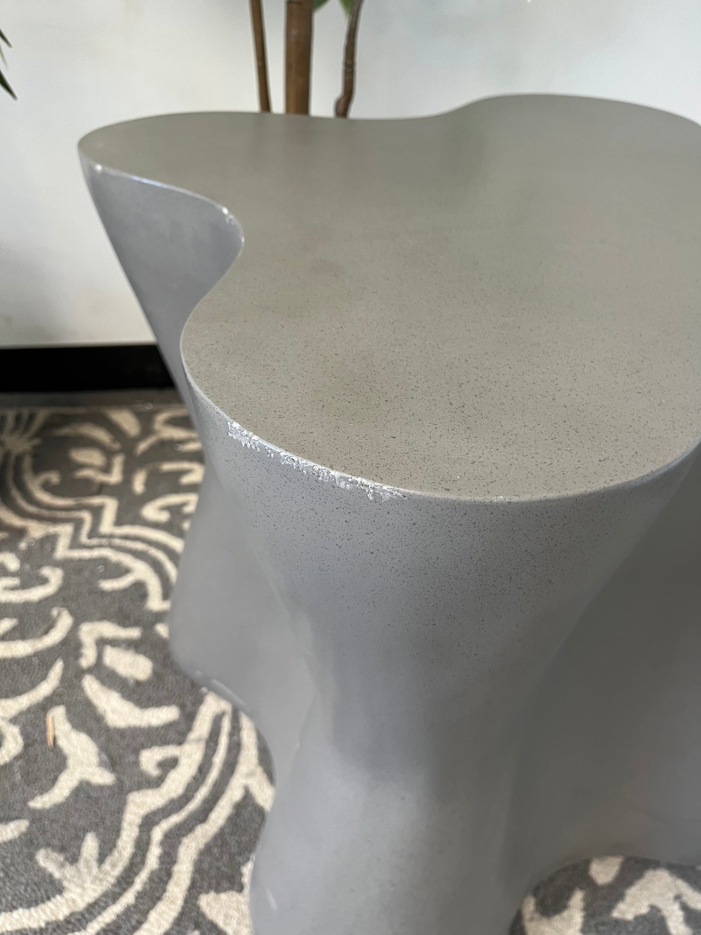 Gray Bubbled Shaped End Table