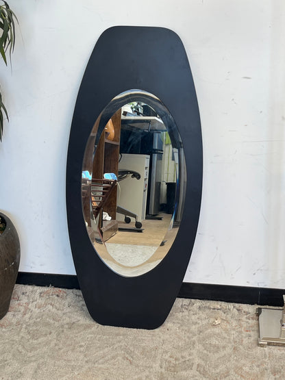 Modern Black Oval Metal Wall Mirror
