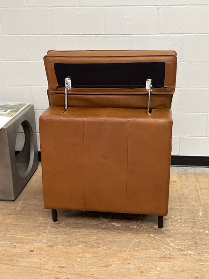 Brown Leather Armless Chair