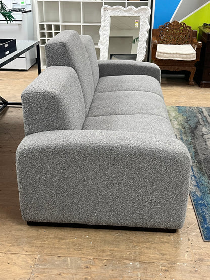 Modern Grey Fuzzy Linen Traditional Couch
