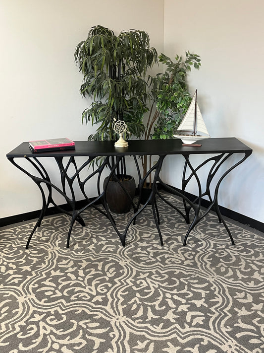 72" Black Metal Branches Console Table