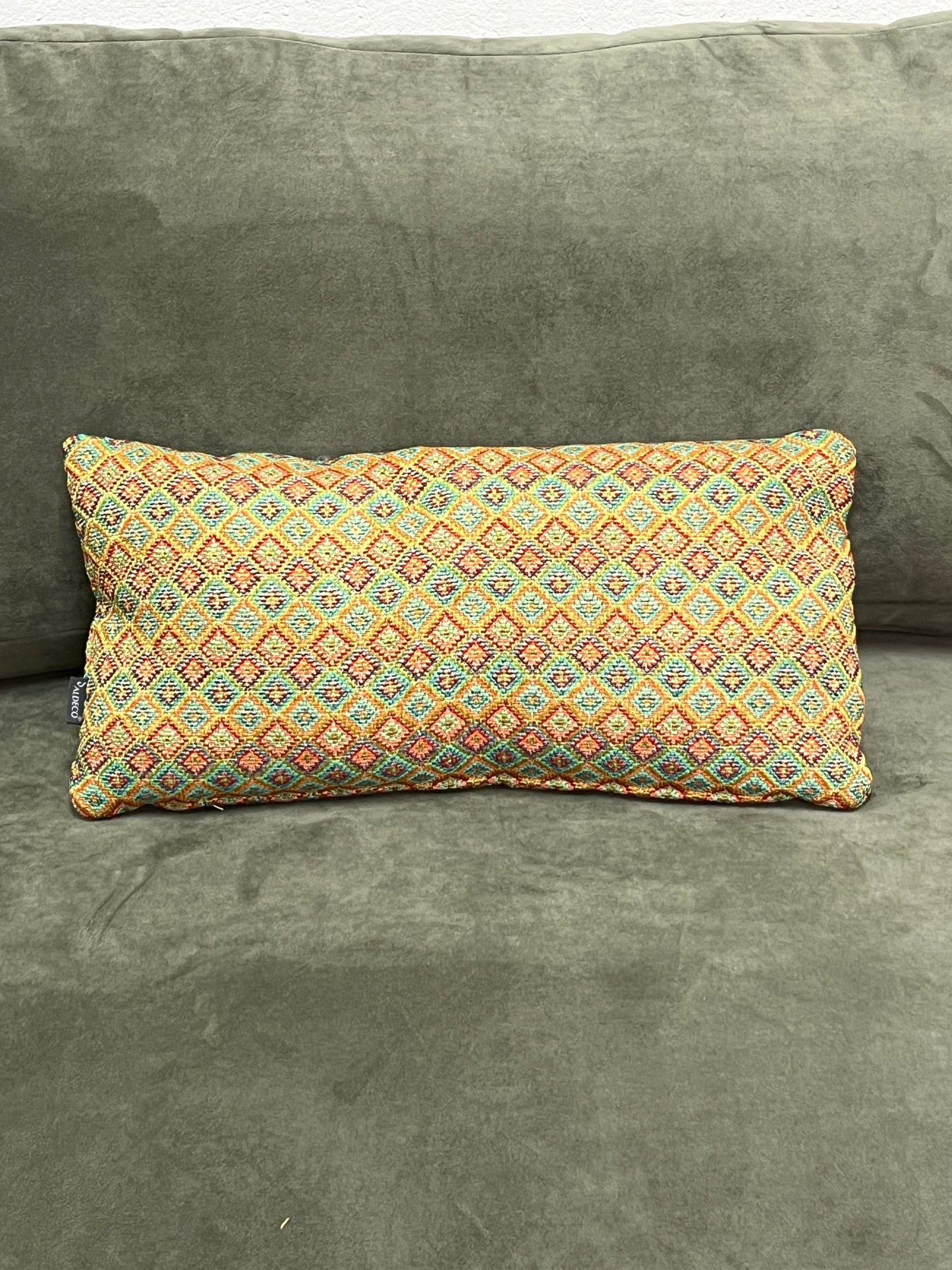 10" Orange Moroccan Style Geometric Pillow