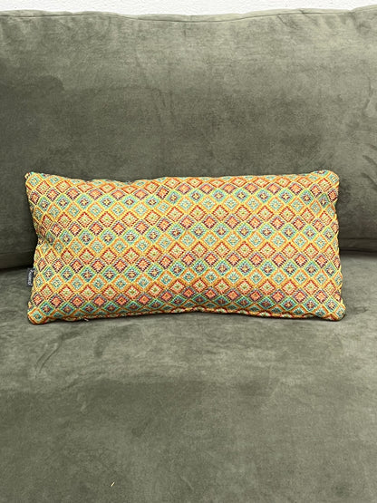 10" Orange Moroccan Style Geometric Pillow