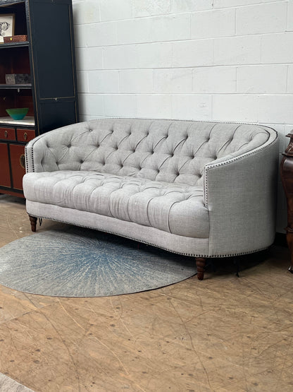 Modern Tufted 84" Gray Sofa