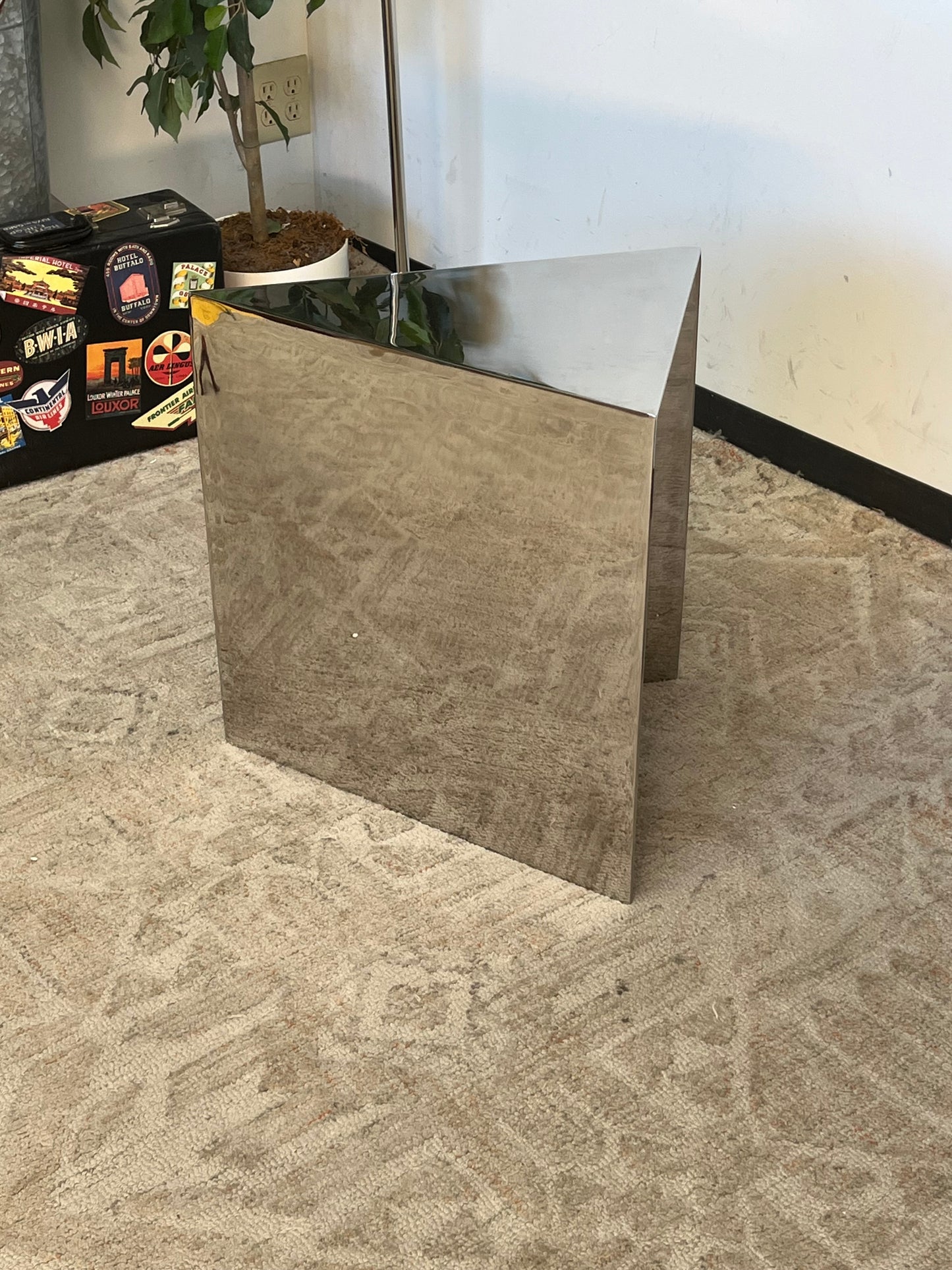 Modern Metal Abstract Accent Table