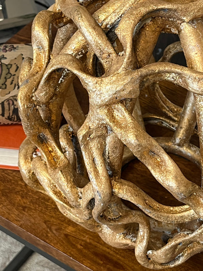 Gold Finished Abstract Small Orb