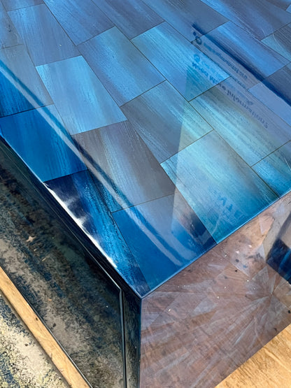 Modern Faux Horn Blue Crednza