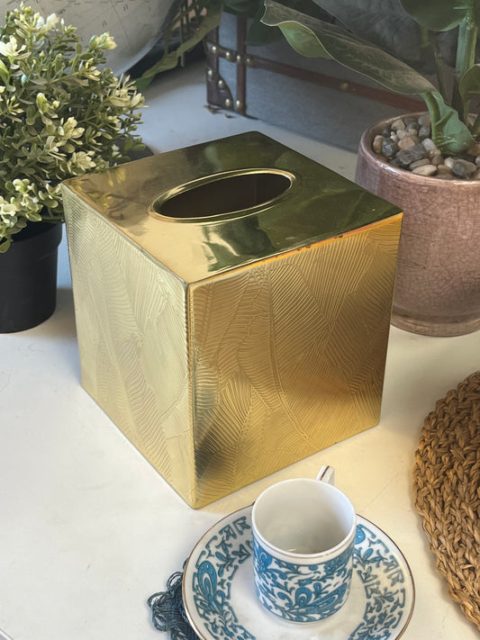 Gold Toned Tissue Box