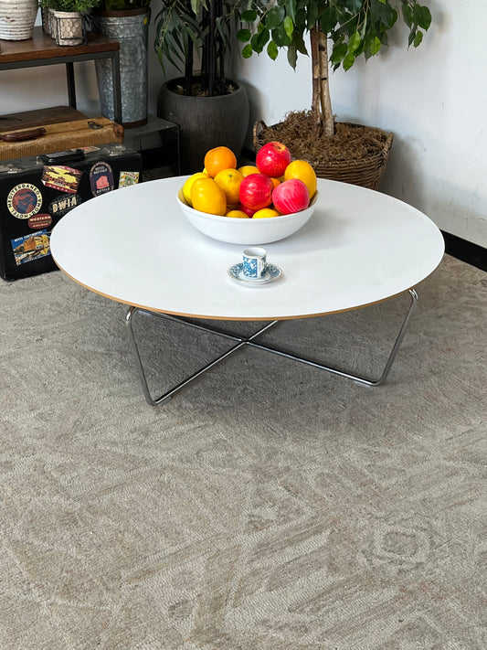 Modern Round Coffee Table Metal Base