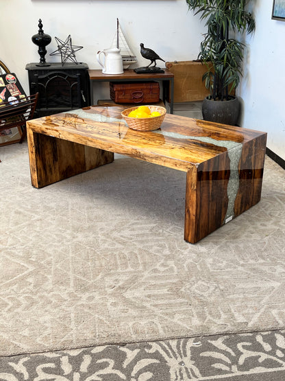 Natural Resin Wooden Coffee Table