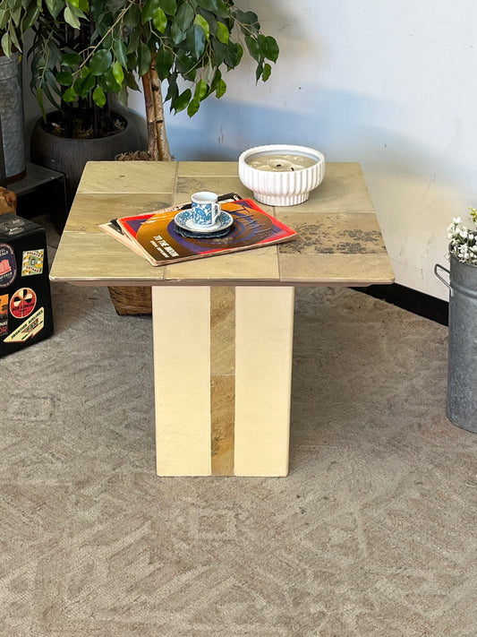 Stone Top End Table