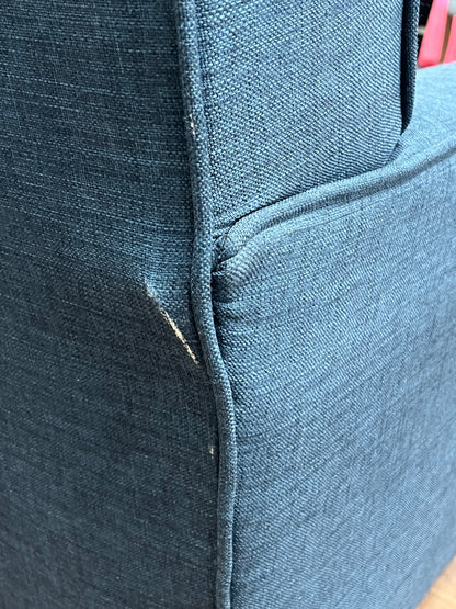 Modern Blue Linen Loveseat