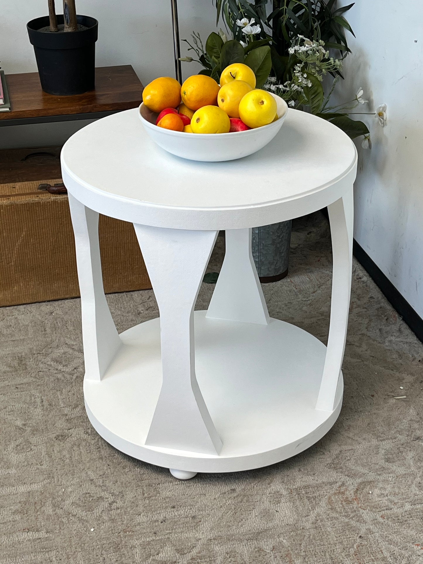 Round Hourglass Silhouette Side Table