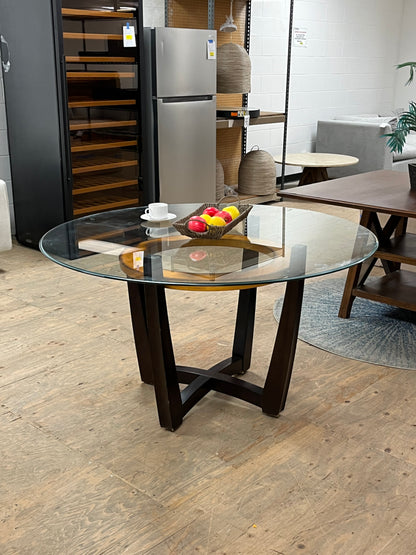 Modern Glass Top Round Dining Table