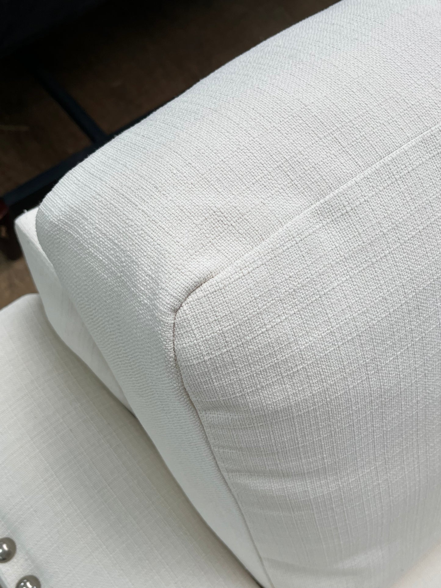 Modern Style White Linen Couch