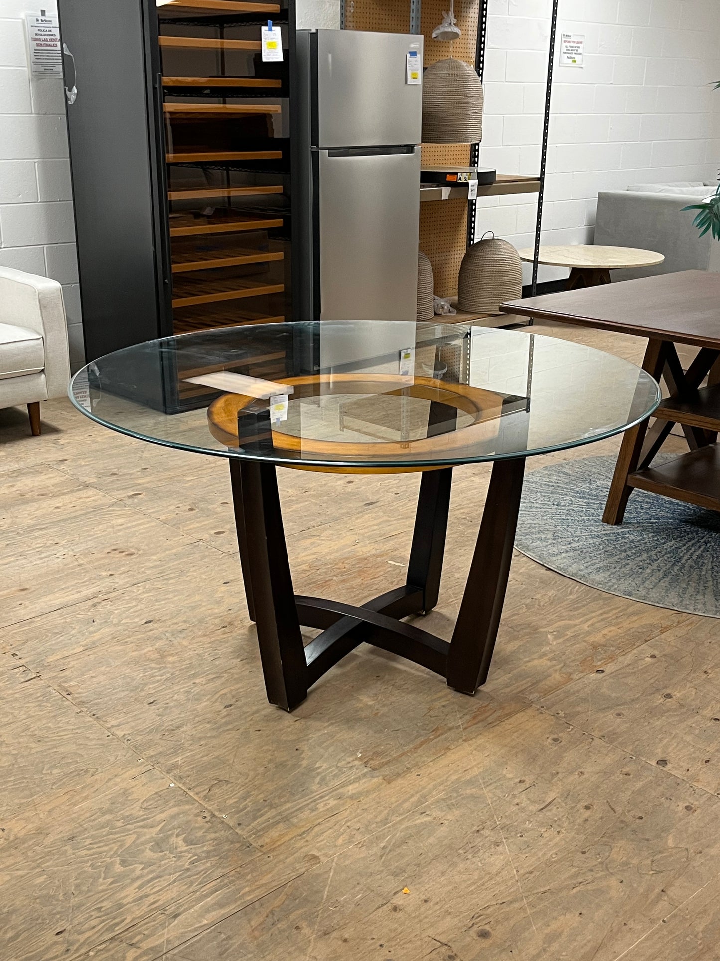Modern Glass Top Round Dining Table