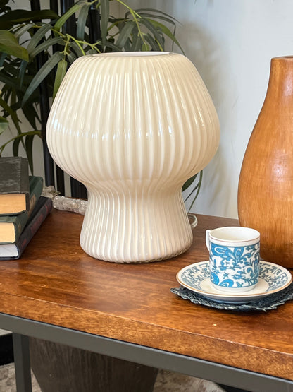 West Elm Ribbed Glass Shell Lamp