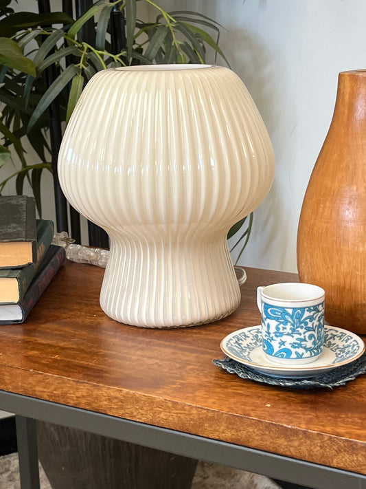 West Elm Ribbed Glass Shell Lamp