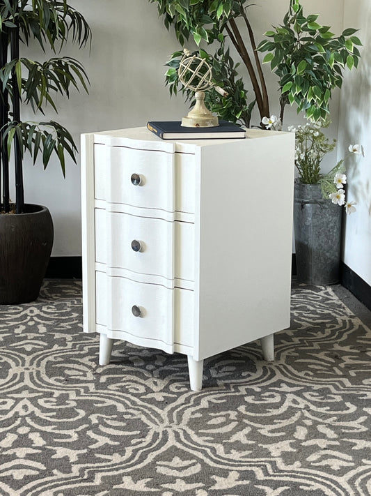 White 3 Drawer Nightstand