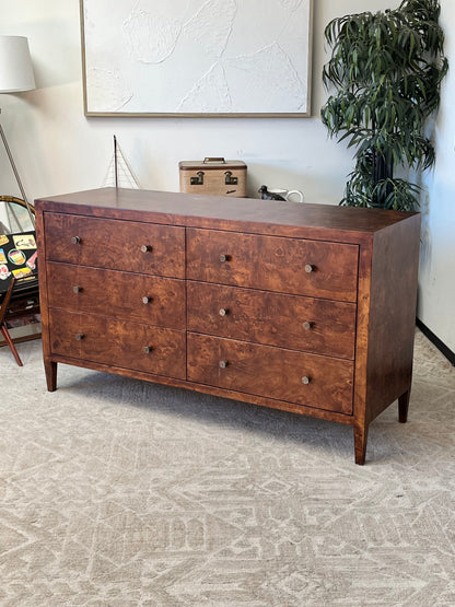 Modern Dark Wood 6 Drawer Dresser