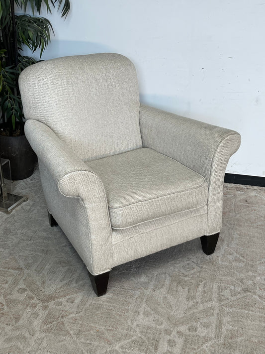 Modern Style Beige Linen Armchair