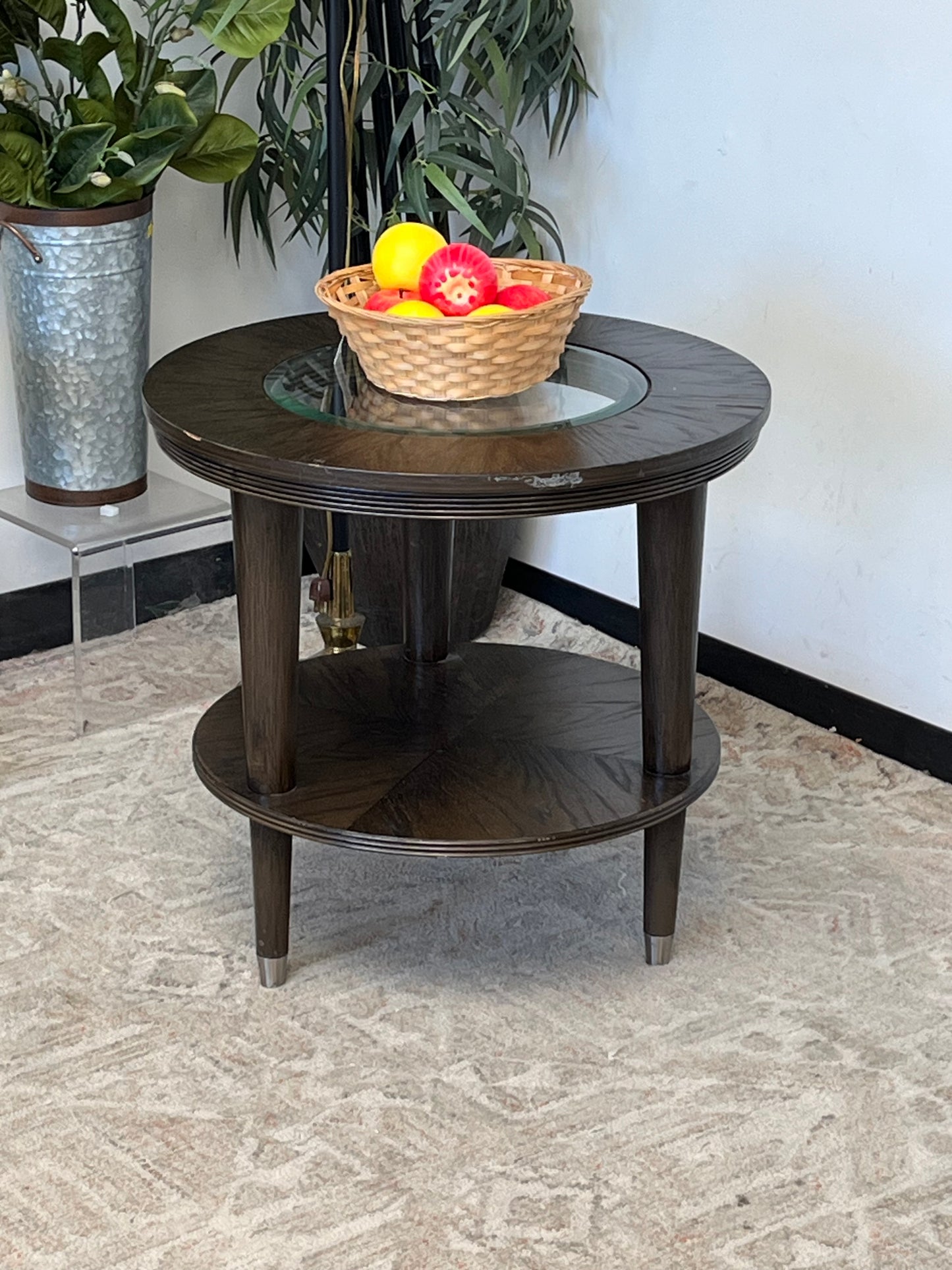 Klaussner Furniture Glass Top Accent Table