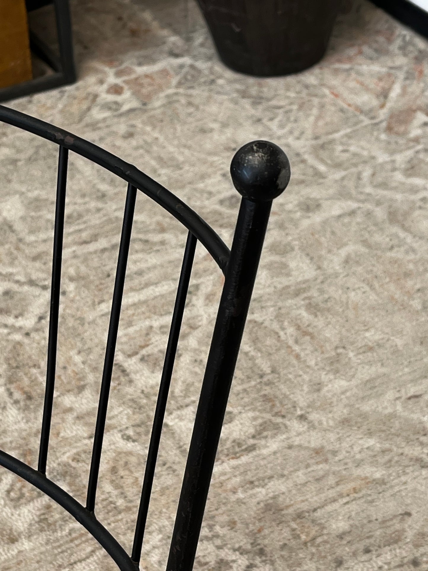 Vintage Black Metal Chair - Missing Seat