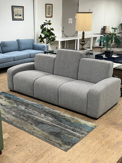 Modern Grey Fuzzy Linen Traditional Couch