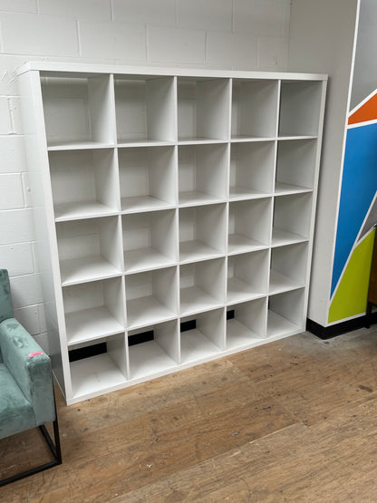 Ikea Style White 25-Cube Bookcase