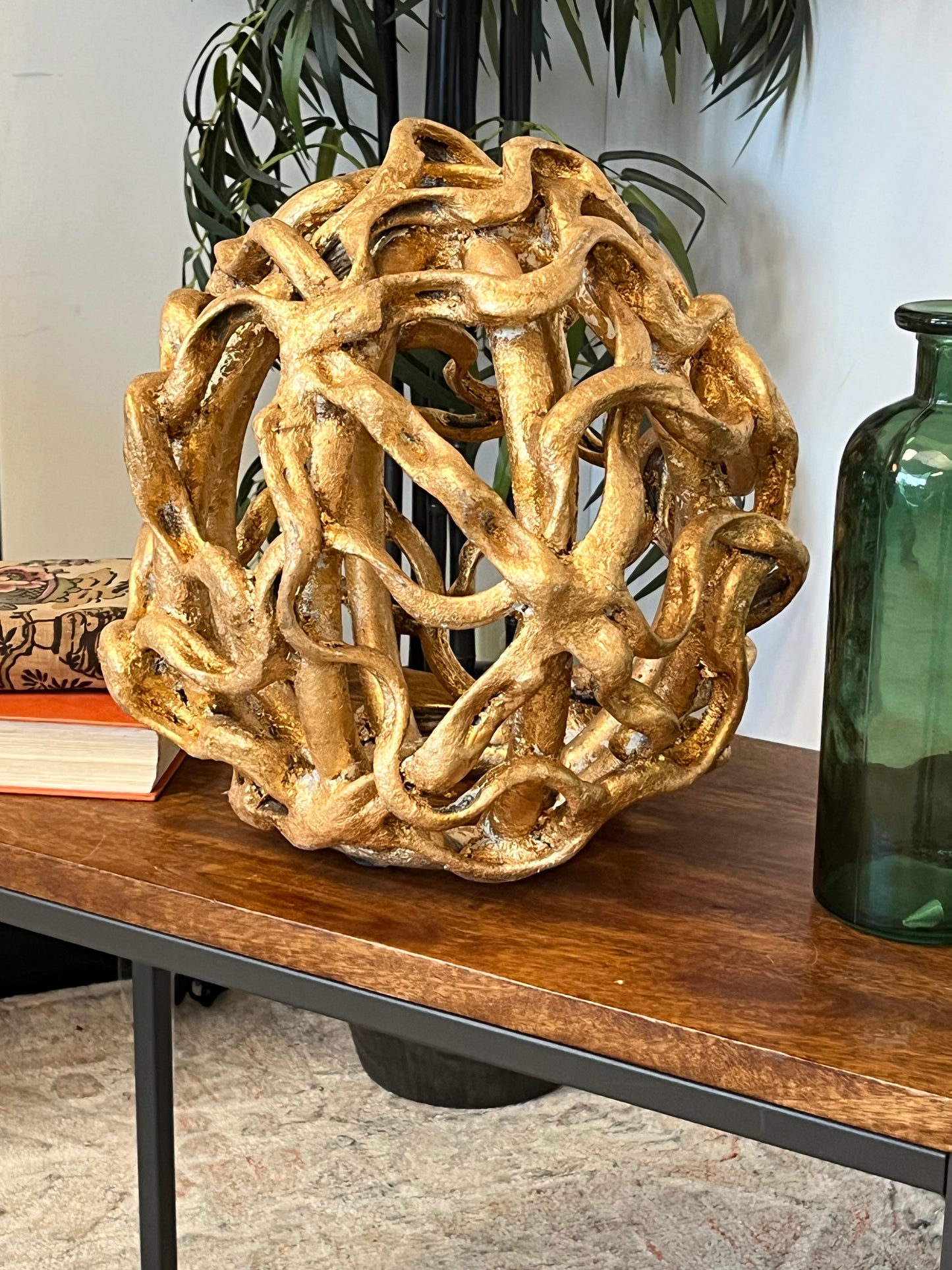 Gold Finished Abstract Small Orb