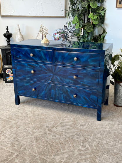 Modern Faux Horn Blue Dresser