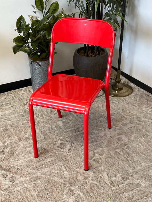Design Form Furnishings Red Metal Chair