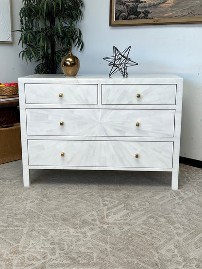 Modern Faux Horn White Dresser