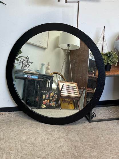 42" Round Wooden Mirror