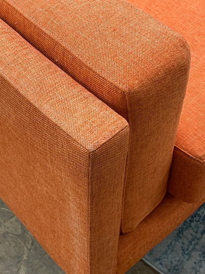 Benchmade Modern Orange Linen Couch
