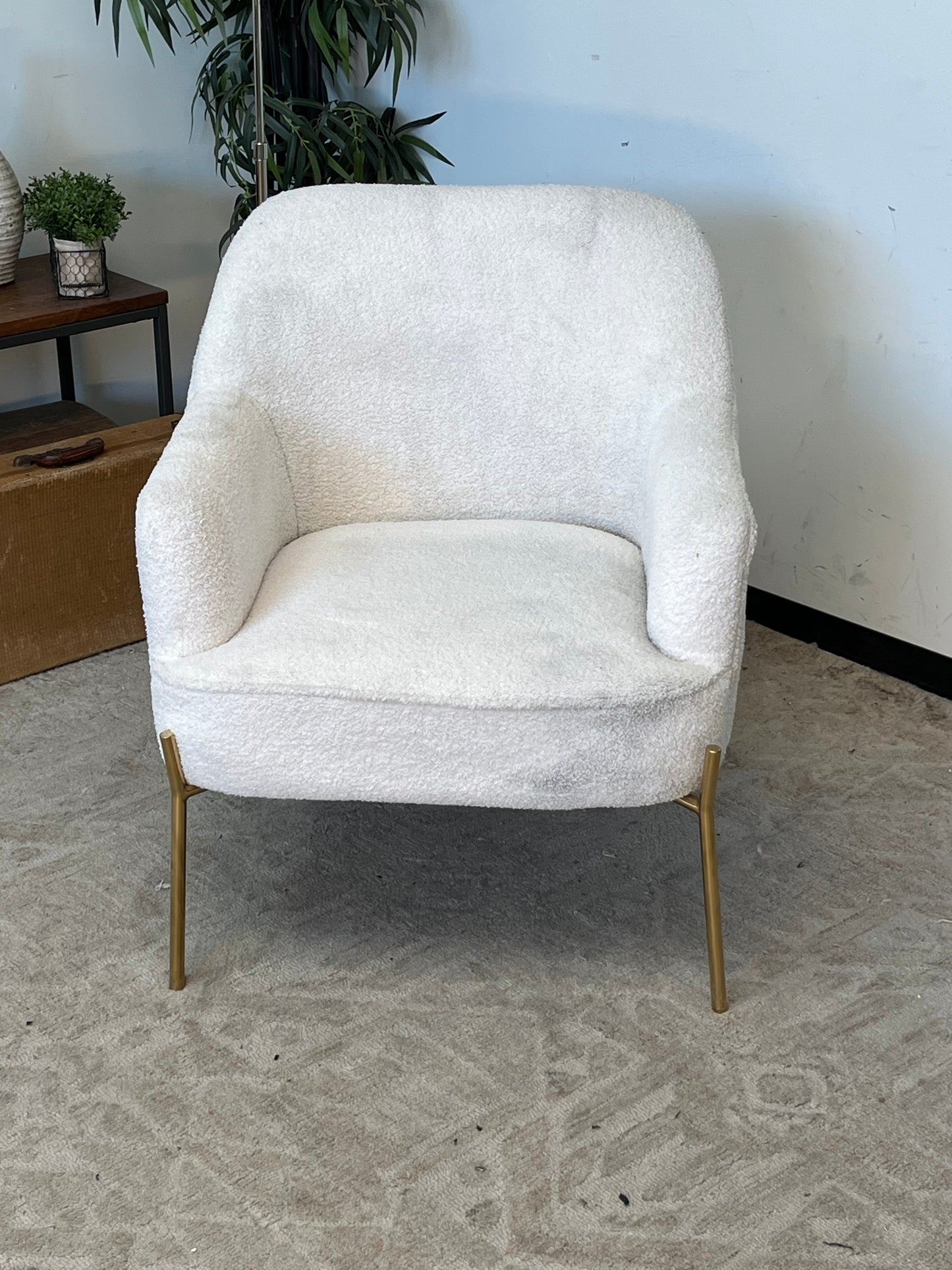 Modern Fuzzy High-Back Chair