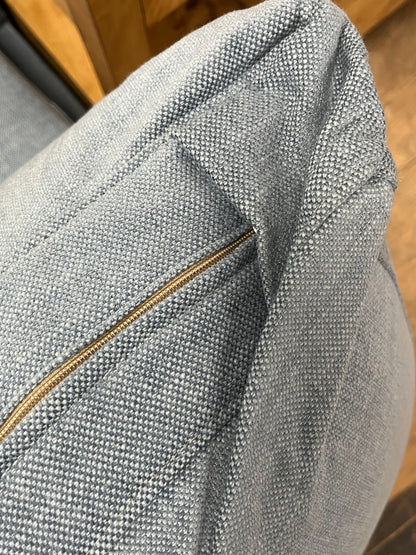 Benchmade Modern Right Arm Blue Linen Couch