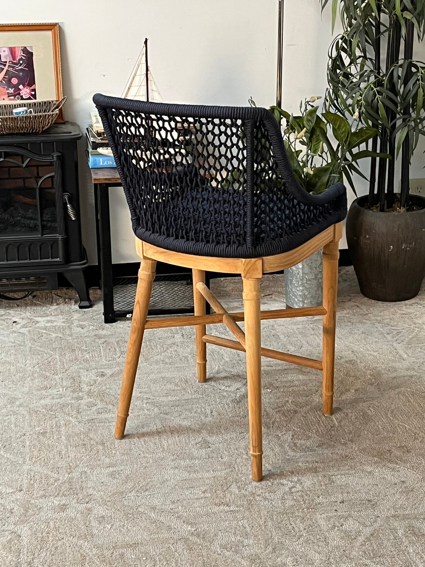 Woven Rope Outdoor Counter Stool