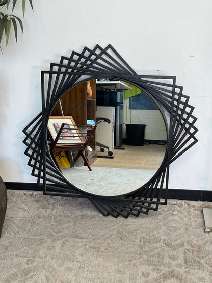 Modern Black Metal Zig-Zag Mirror