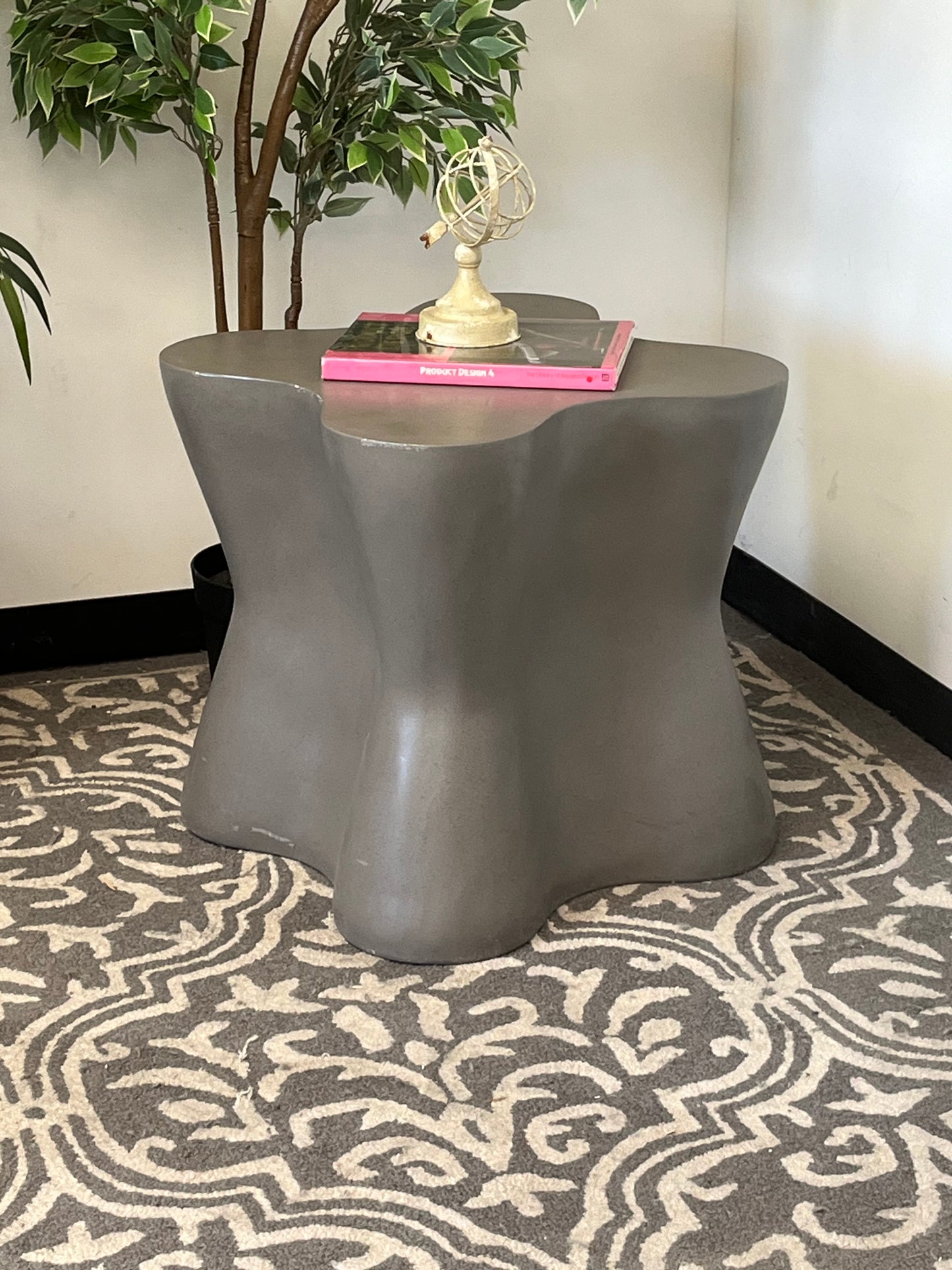 Gray Bubbled Shaped End Table