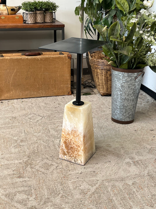 Modern Accent Table with Stone Base