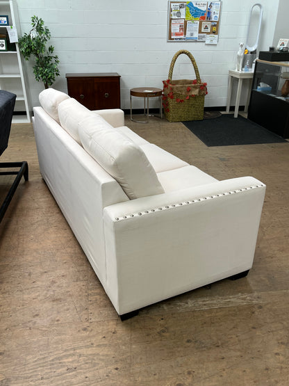 Modern Style White Linen Couch