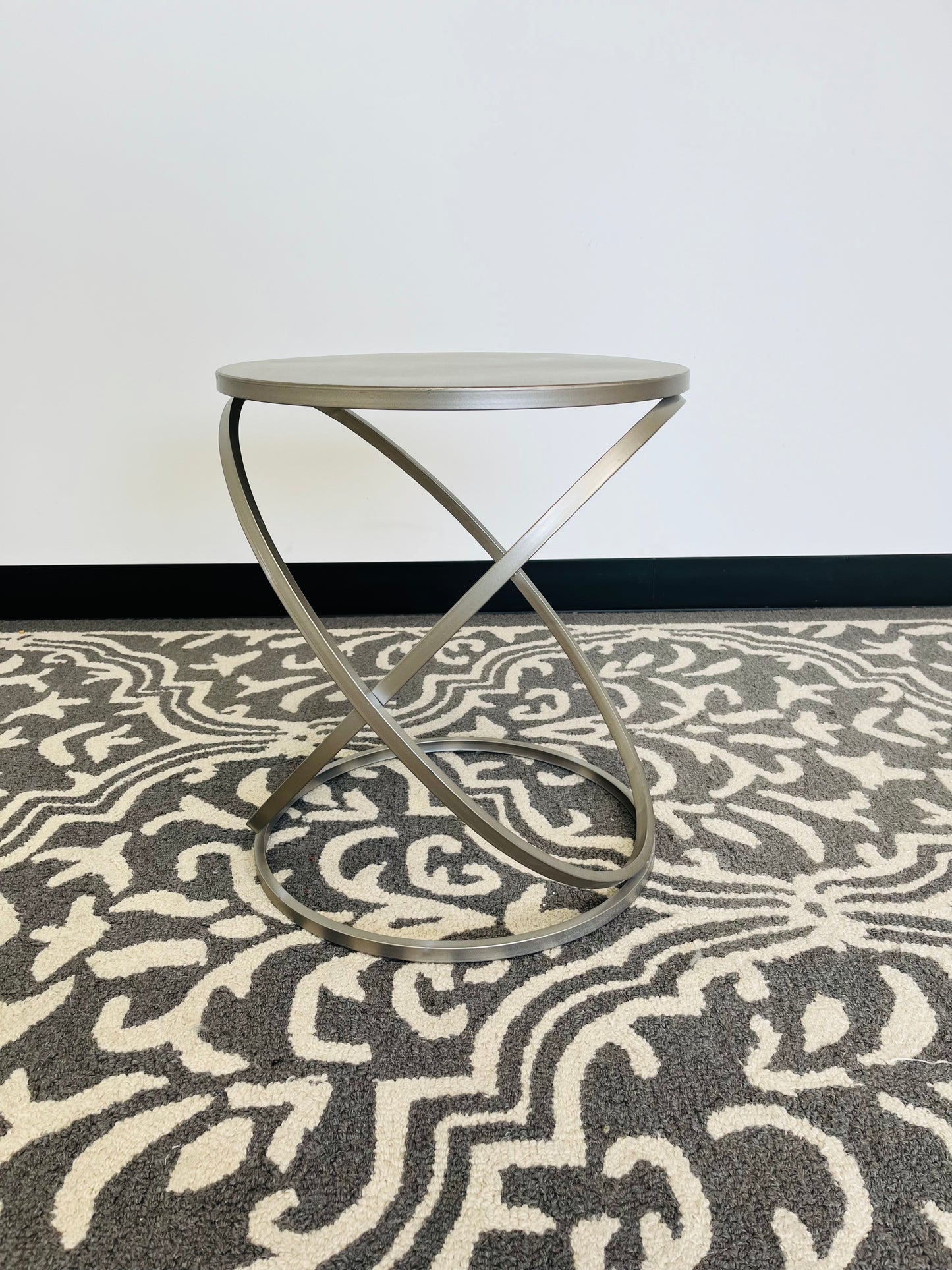 Silver Metal Accent Table