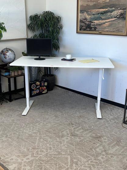 Ikea White 63" Adjustable Work Desk