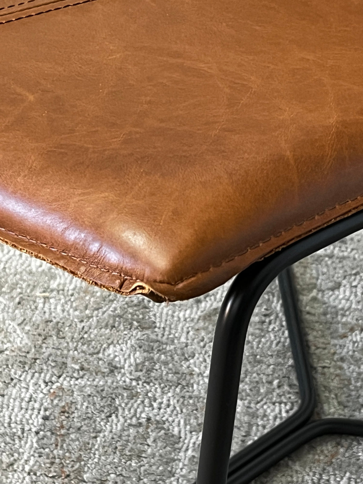 Mid Century Style Leather Dining Chair