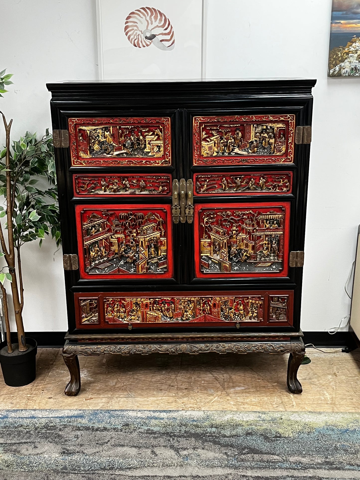Vintage Ornate China Cabinet - Scene 2