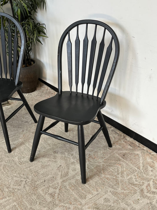Farmhouse Style Black Chairs - Set of 2