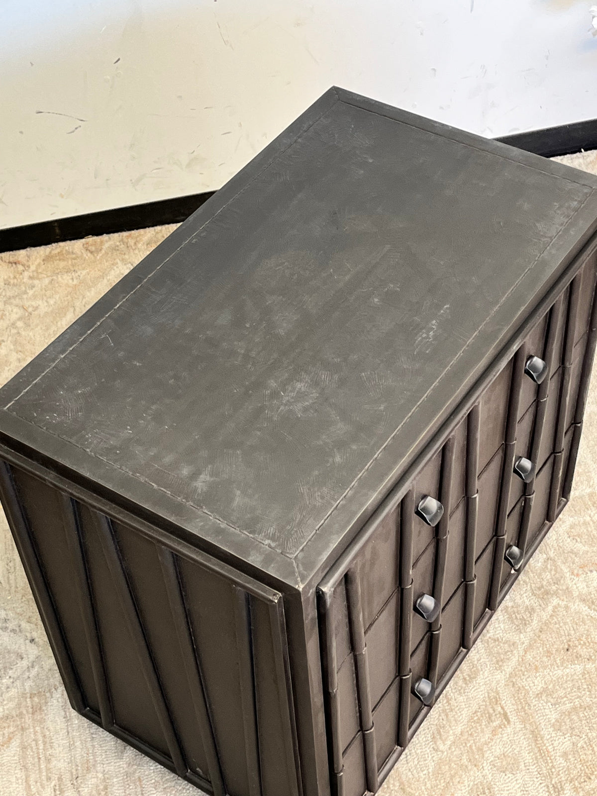 Brutalist 3 Drawer End Table