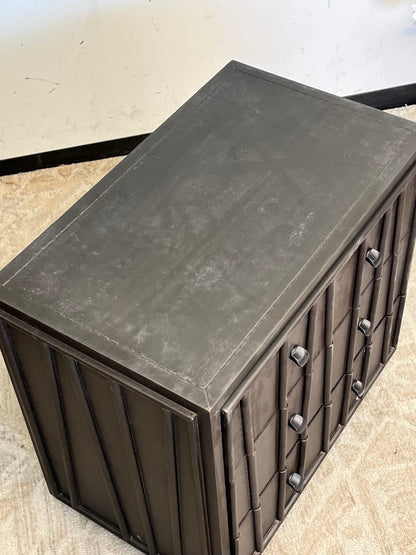 Brutalist 3 Drawer End Table